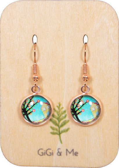 Spring Time Blossoms Drop Earrings in Rose Gold - EDRG015