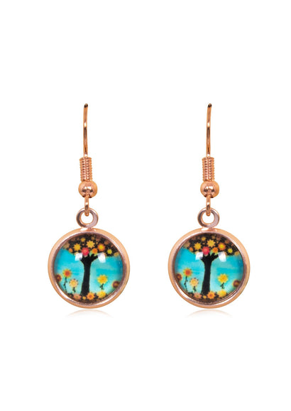 Spring Time Blossoms Drop Earrings in Rose Gold - EDRG017