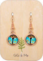 Spring Time Blossoms Drop Earrings in Rose Gold - EDRG017