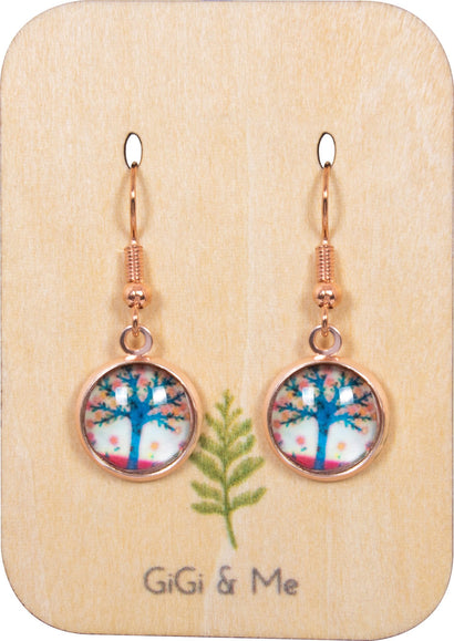 Spring Time Blossoms Drop Earrings in Rose Gold - EDRG018