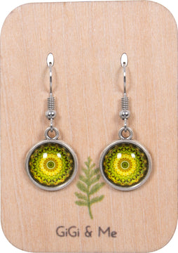 Mandala Drop Earrings in Vintage Silver - EDVS001