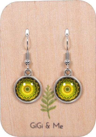 Mandala Drop Earrings in Vintage Silver - EDVS001