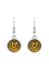 Mandala Drop Earrings in Vintage Silver - EDVS003