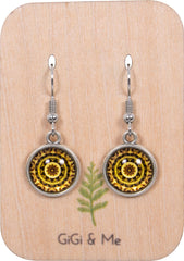 Mandala Drop Earrings in Vintage Silver - EDVS003