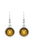 Mandala Drop Earrings in Vintage Silver - EDVS005