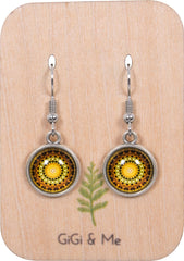 Mandala Drop Earrings in Vintage Silver - EDVS005