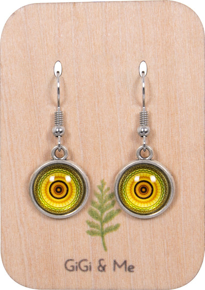 Mandala Drop Earrings in Vintage Silver - EDVS007