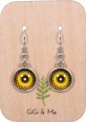 Mandala Drop Earrings in Vintage Silver - EDVS009