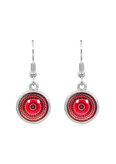 Mandala Drop Earrings in Vintage Silver - EDVS010