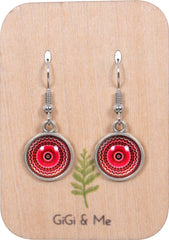 Mandala Drop Earrings in Vintage Silver - EDVS010