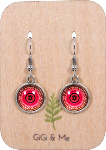 Mandala Drop Earrings in Vintage Silver - EDVS011