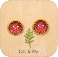 Mandala Stud Earrings in Gold - ESG022