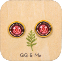 Mandala Stud Earrings in Gold - ESG024