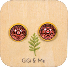 Mandala Stud Earrings in Gold - ESG031