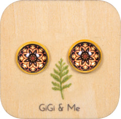 Mandala Stud Earrings in Gold - ESG032