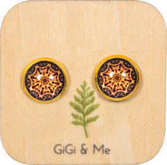 Mandala Stud Earrings in Gold - ESG033