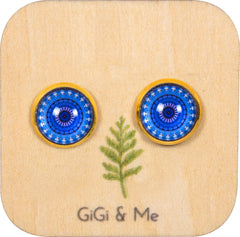 Mandala Stud Earrings in Gold - ESG054