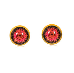 Mandala Stud Earrings in Gold - ESG065