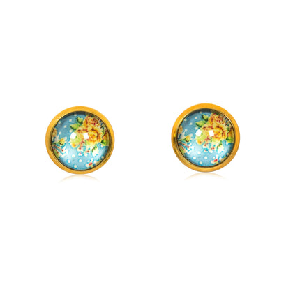 Spring Time Blossoms Stud Earrings in Gold - ESG090