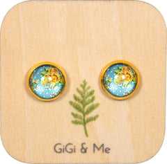 Spring Time Blossoms Stud Earrings in Gold - ESG090