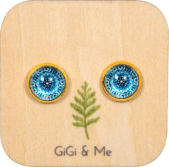 Mandala Stud Earrings in Gold - ESG092