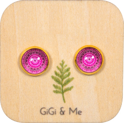 Mandala Stud Earrings in Gold - ESG113