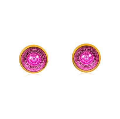 Mandala Stud Earrings in Gold - ESG113