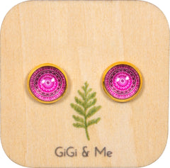 Mandala Stud Earrings in Gold - ESG113