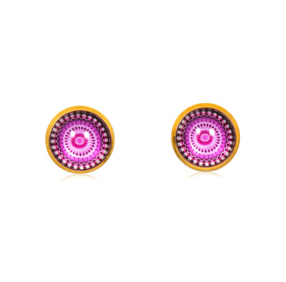 Mandala Stud Earrings in Gold - ESG115