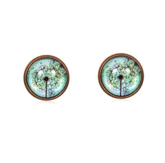 Spring Time Blossoms Stud Earrings in Red Copper - ESRC021