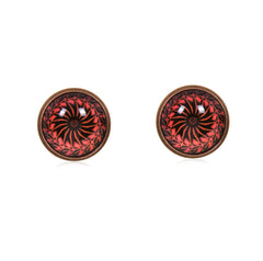 Mandala Stud Earrings in Red Copper - ESRC042