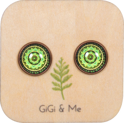 Mandala Stud Earrings in Red Copper - ESRC043