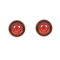 Mandala Stud Earrings in Red Copper - ESRC045