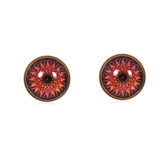 Mandala Stud Earrings in Red Copper - ESRC046