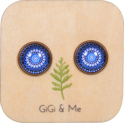 Mandala Stud Earrings in Red Copper - ESRC054