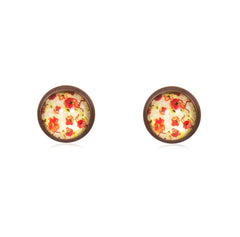 Spring Time Blossoms Stud Earrings in Red Copper - ESRC065