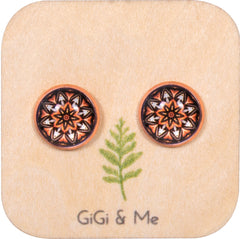 Mandala Stud Earrings in Rose Gold - ESRG030