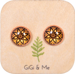 Mandala Stud Earrings in Rose Gold - ESRG032