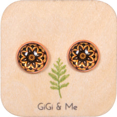 Mandala Stud Earrings in Rose Gold - ESRG034