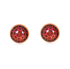 Mandala Stud Earrings in Rose Gold - ESRG042