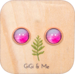 Ombre Stud Earrings in Rose Gold - ESRG079