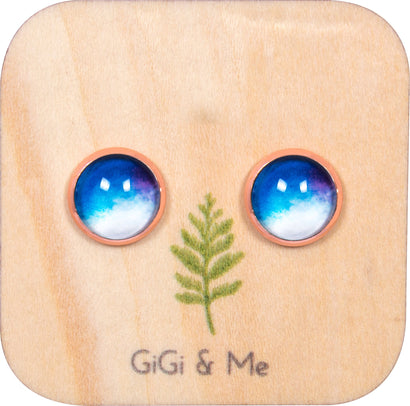 Ombre Stud Earrings in Rose Gold - ESRG089