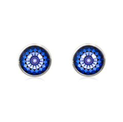 Mandala Stud Earrings in Silver - ESS006