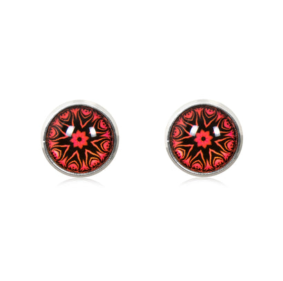 Mandala Stud Earrings in Silver - ESS018