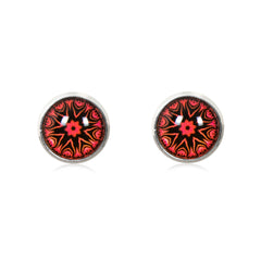 Mandala Stud Earrings in Silver - ESS018