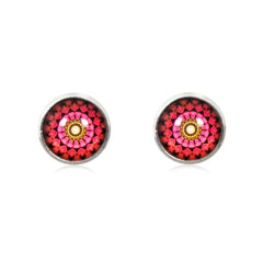 Mandala Stud Earrings in Silver - ESS019