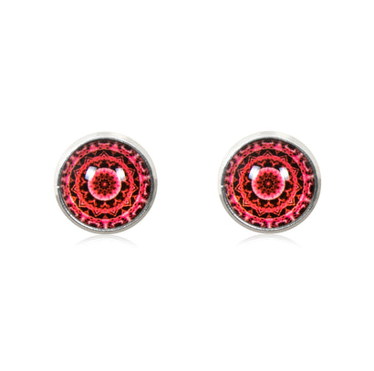 Mandala Stud Earrings in Silver - ESS023
