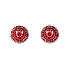 Mandala Stud Earrings in Silver - ESS023