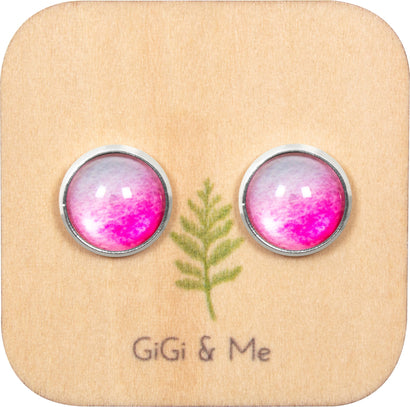 Ombre Stud Earrings in Silver - ESS026