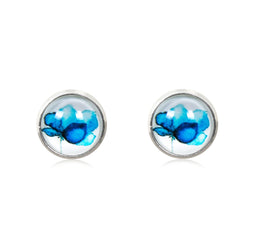 Spring Time Blossoms Stud Earrings in Silver - ESS049